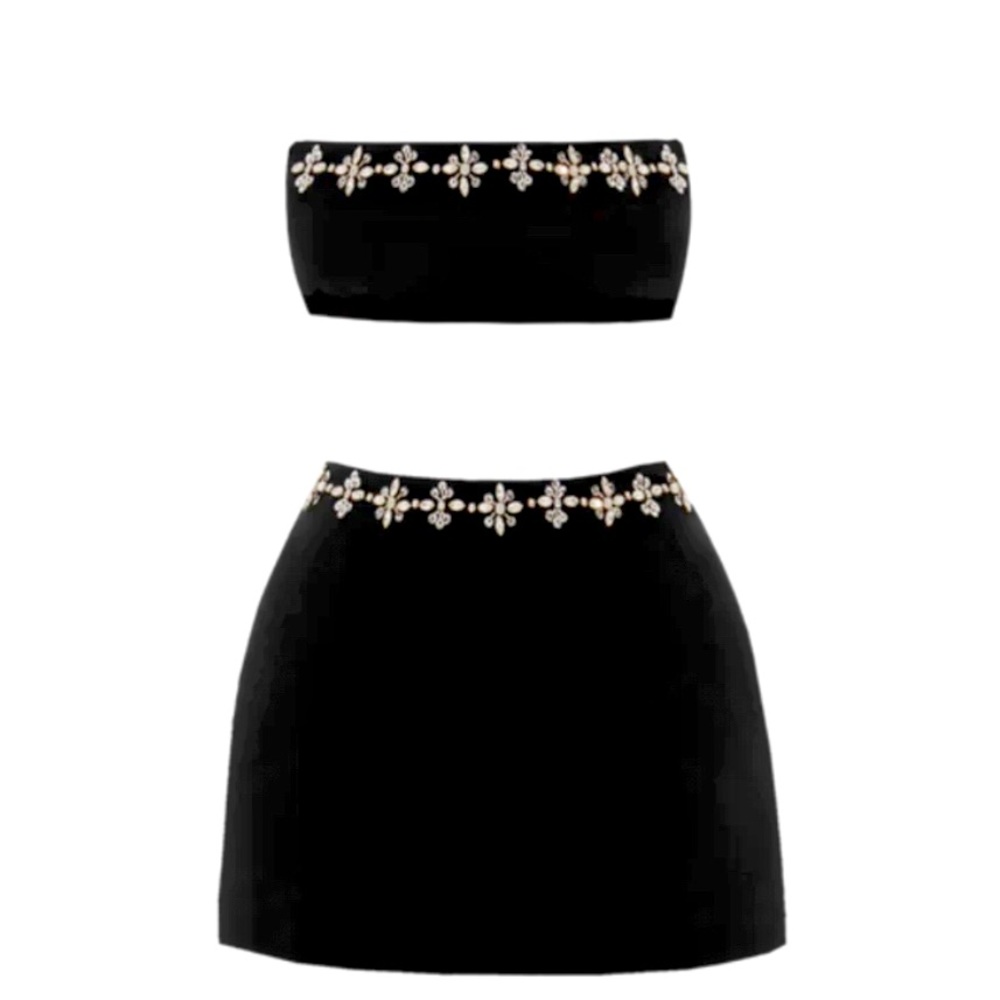 Embellished set- NWT Co-Ord Black - OCEANUS